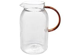 Pichet Verre Kasa Transparent Rayé Manche Orange 1,4L