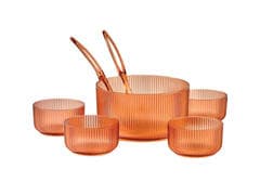 Service Saladier en Acrylique Couleur Miel Perle 7 Pièces