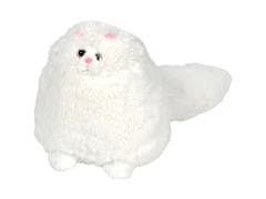 Peluche Chat Rond Blanc 30 cm