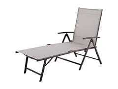 Bain de Soleil Transat Beige en acier Textiline 140x63x95cm
