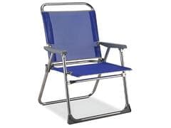 Chaise Marine Tube en Aluminium Tissu Textiline bleu 80x58x88cm