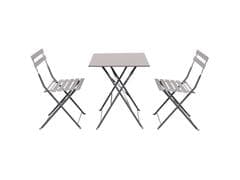 Table avec 2 Chaises en Acier avec Traitement Anti-Corrosion