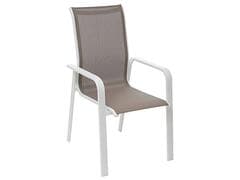 Fauteuil Noisette Haut Dossier Empilable Alfa en Aluminium