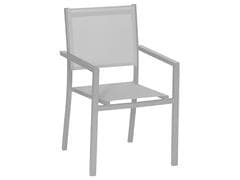 Fauteuil Tabac Empilable Gris en Aluminium et Textiline 55x58x85cm