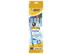 Stylo à Bille Cristal Soft Couleurs Assorties Bic 4 unités
