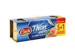 Lot de 5 boîtes de Thon à l’Huile Végétale Carle 85g + 1 Gratuite