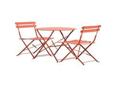 Ensemble Bistrot Corail en Acier et Laque en Poudre
