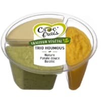 Houmous Trio Nature Patate Douce Et Basilic Croc Frais