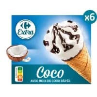 Glaces Cones Coco Chocolat Carrefour Extra