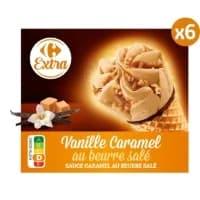 Glaces Cones Vanille Caramel Au Beurre Sale Carrefour Extra