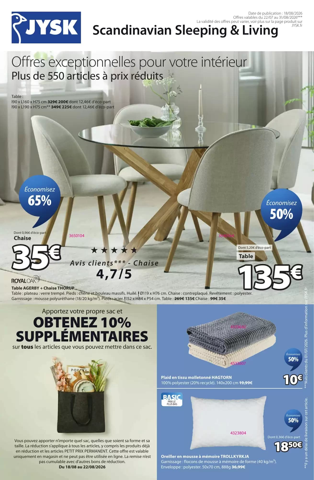 Catalogue JYSK du 18 au 31 août 2026
