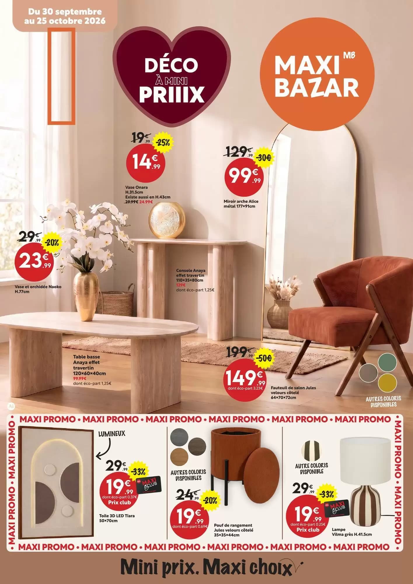 Catalogue Maxi Bazar du 30 septembre au 25 octobre 2026