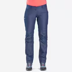 Pantalon de randonnée modulable femme, TRAVEL 100 Jeans Modul bleu