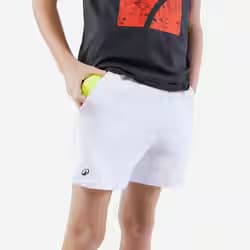 short de tennis garcon - TSH100 blanc