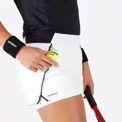 Short tennis light 2 en 1 femme - Light 900 blanc cassé