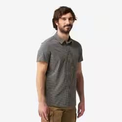 Chemise de randonnée manches courtes homme, NH500 Fresh gris