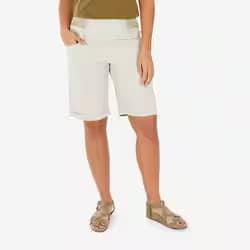 Bermuda de randonnée femme, NH500 beige