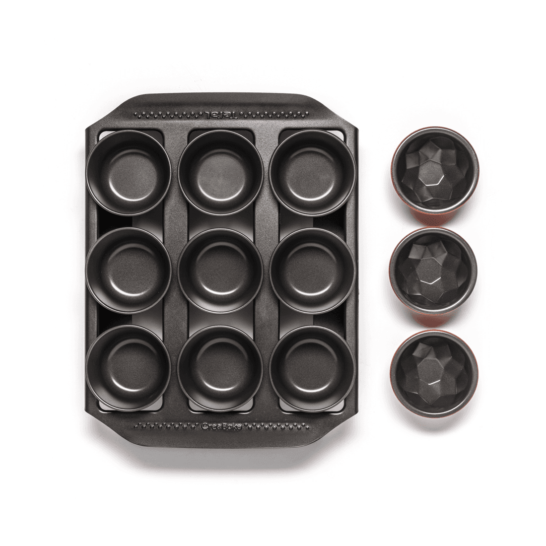 Moule Muffins 9pcs+ Support Creabake J304ss04 Tef