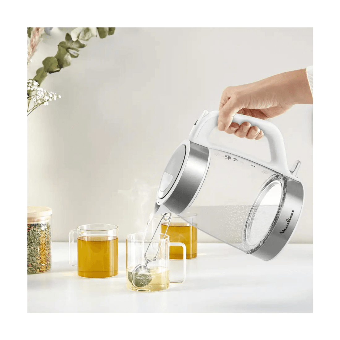 Bouilloire Verre By6r5130 1,7l Blc Slv Moulinex