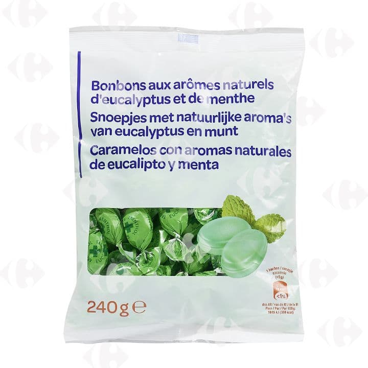 Bonbons Menthe Carrefour Blanc 240G