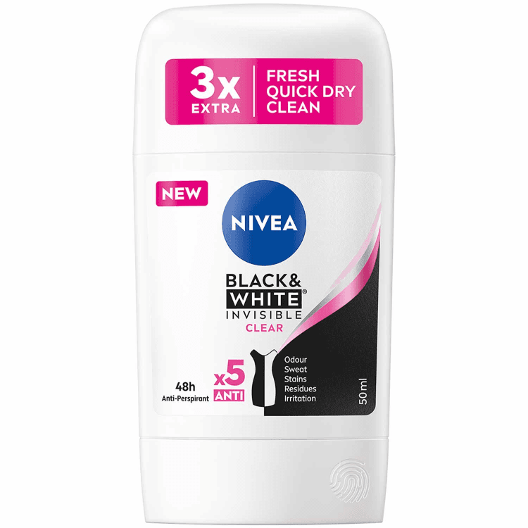 Déodorant stick black & white invisible original 50ml - NIVEA