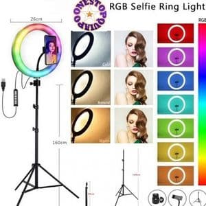 Astro Lighting RGB Ring Light 33 cm avec Tripod 2 m pour YouTube / Tiktok