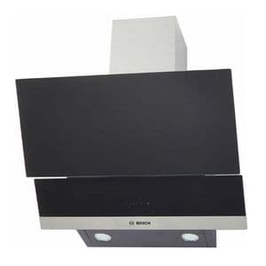 Bosch hotte de cuisine décorative mural en verre noir tactile lampe led 60cm silencieuse