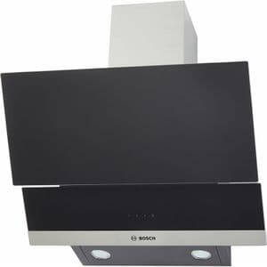Bosch hotte de cuisine décorative mural en verre noir tactile lampe led 60cm silencieuse