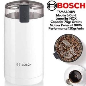 Bosch Moulin à Café Électrique – Blanc – Broyeur de Grains de Café