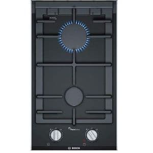 Bosch Domino table de cuisson plaque à gaz encastrable vitrocéramique 2 feux noir série8 FlameSelect 30*53cm
