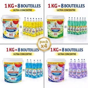 Professor Clean Pack Quatre Sceaux Liquide Vaisselle Ultra Concentre 32L de SAVON