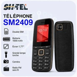 Shtel Téléphone Portable SM2409 Double SIM – Écran 1,77", Batterie 1000 mAh, Caméra, Radio FM et