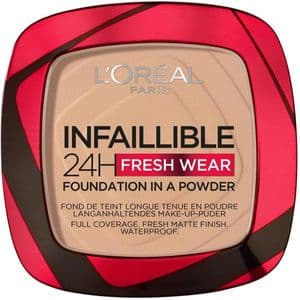 L'Oréal Paris Fond de Teint Poudre Longue Tenue - Waterproof - Infaillible 24H Fresh Wear - Teinte : 130) - 53 g