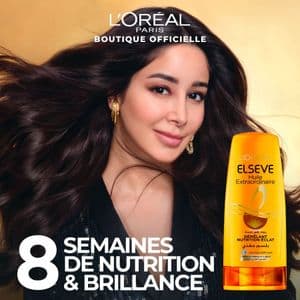L'Oréal Paris Apres-Shampooing Nutrition Intense Pour Cheveux Epais et Tres Secs - Cheveux Disciplines - Huile Riche de Jojoba - Elseve Huile Extraordinaire - 200 ml