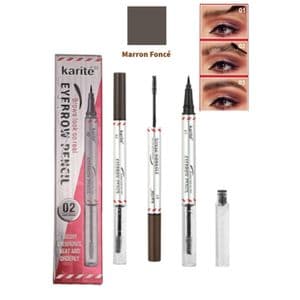 Karite Mascara Transparent fixateur de sourcils et Eyeliner,Couleur Marron Foncé.Duo polyvalent.
