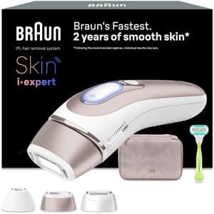 Braun Skin i·expert Silk Expert Pro IPL Épilation Poils Lumière Pulsée, 3 têtes ( Visage & Corps ) + Venus + Sacoche