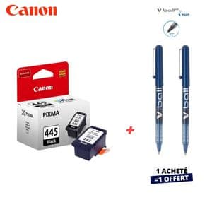 Canon Cartouche d’encre PG-445 Noir ( 2 stylos Vball 0.5 Offert )