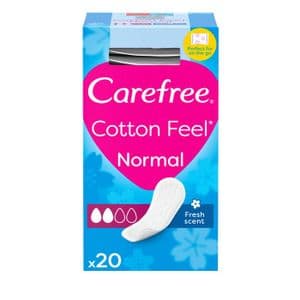 Carefree Plus Protège-Slips Medium Cotton Feel Parfum Frais, 20 pièces