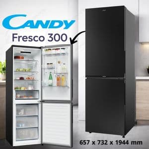 Candy Réfrigérateur combiné Fresco No Frost 330L, Fresher Tech, Silencieux, CNCQ2T618EBMA