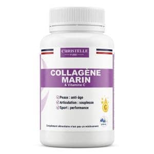 CHRISTELLE PARIS Collagène Marin & Vitamine C – Complément Alimentaire (60 Gélules)