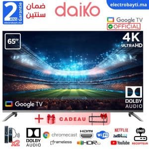 Daiko 65"- Google TV 5.0– 4K UHD, HDR10, HLG, Dolby Audio - GLED65AI97DK