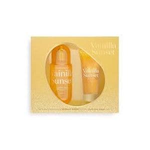 Deliplus Sunset Vanilla Coffret Corps – Brume Parfumée 250ml & Lait Corporel Pailleté 100ml – Éclat Vanille Douce