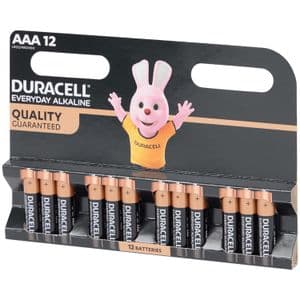 Duracell Piles Everyday Alkaline AAA 12 pièces