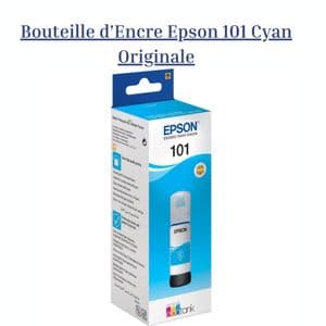 Epson Bouteille d’Encre 101 Cyan Originale – EcoTank (C13T03V24A)