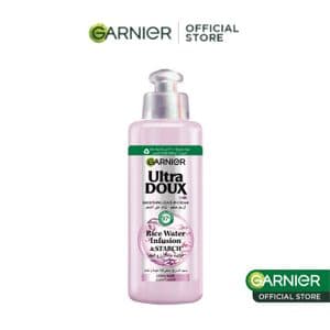 Garnier Ultra Doux Eau de Riz pour Cheveux Fragiles & Cassants - Creme de Soin 2-en-1 Reparation Anti-Frisottis - Au Miel d'Acacia, de Manuka & de Lavande - 200ml
