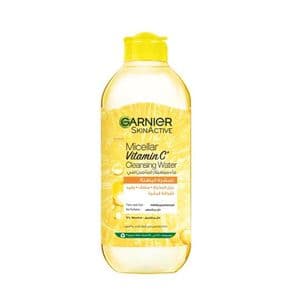 Garnier Skin Active - Eau Micellaire Tout-En-1 - Nettoie, Demaquille & Illumine - Micelles & Vitamine C - Visage, Yeux, Levres - Peaux Ternes en Manque D'eclat - 400 ml