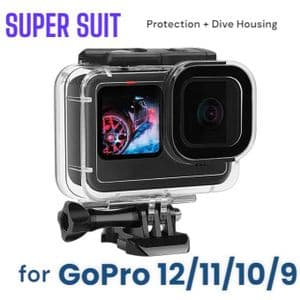 Gopro Boîtier Étanche SUPER SUIT pour 9/10/11/12 – Protection Totale jusqu’à 60m de Profondeur