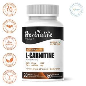 Herbialife L-Carnitine 100% Pure 600 mg – Énergie, Brûle-graisses et Performance – 90 gélules