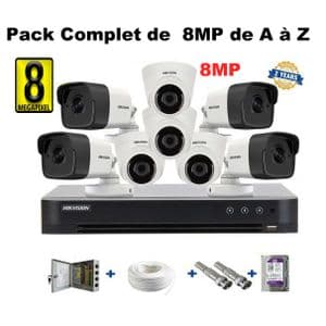 Hikvision Pack de 8 Caméras de Surveillance Complet de A à Z de 8MP 4K Jour/Nuit