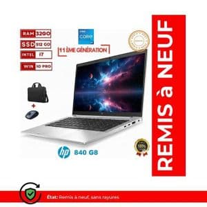 Hp Pc Portable Elitebook 840 G8 - Intel Core I7-11ème Génération - 32gb - 512gb Ssd - Fhd -Cartable et Souris Gratuit - Garantie de Six Mois-Remis à Neuf